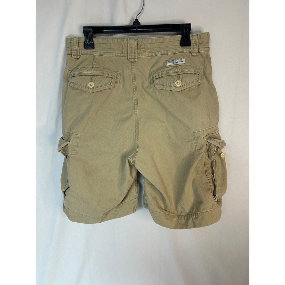Polo Ralph Lauren Mens Gellar Fatigue Cargo Shorts Tan Khaki Cotton Chino 32 - Picture 2 of 15